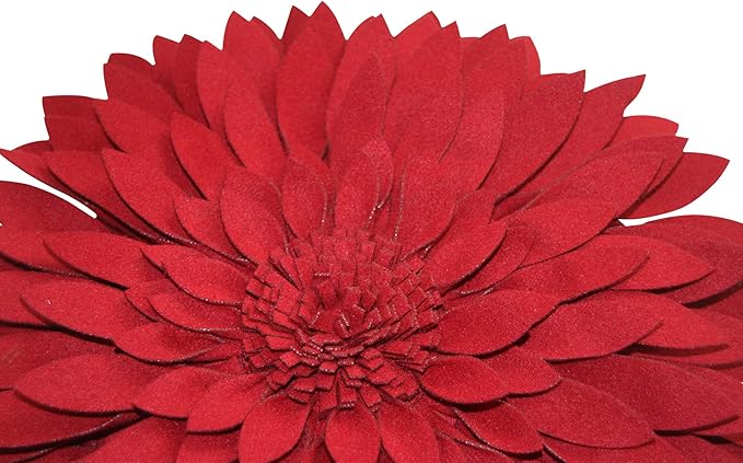 Contempo Lifestyles 3D Daisy Flower Pillow - Patented Design, Couch & Bed Decor, Burgundy (18" Flower, 16" Pillow with Insert)