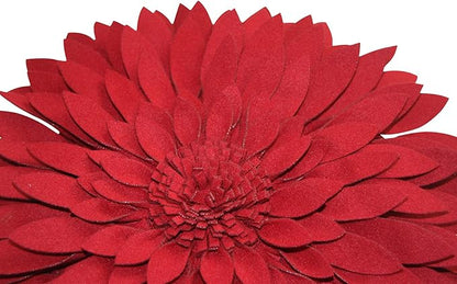 Contempo Lifestyles 3D Daisy Flower Pillow - Patented Design, Couch & Bed Decor, Burgundy (18" Flower, 16" Pillow with Insert)