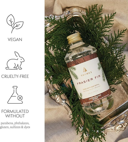Thymes Reed Diffuser Oil Refill - Diffuser Oils Scents for Home Refill - Use for Reed Stick Room Air Fresheners (Frasier Fir, 7.75 fl oz)
