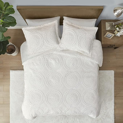 Madison Park Ultra Soft Luxury Premium Plush Comforter Mini Modern All Season Down Alternative Bedding Set with Matching Sham, Full/Queen, Ivory