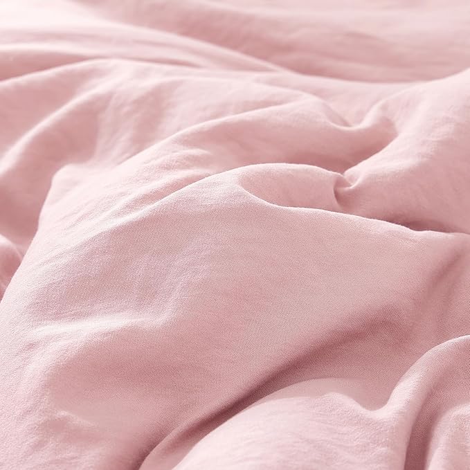 WRENSONGE Twin/Twin XL Comforter Set - 2 Pieces Soft Pink Comforter Prewashed Soft Lightweight for All Seasons,Fluffy Down Alternative Twin XL Comforter with 1 Pillow Sham
