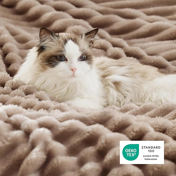 Bedsure Sherpa Blanket Queen Size for Bed - Super Soft, Cozy Fleece Thick Warm Blanket for Winter Christmas, GentleSoft Home Room Decor, Mocha Meringue, 90x90 Inches