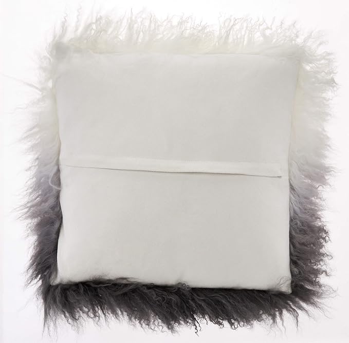 SARO LIFESTYLE Ombre Mongolian Lamb Fur Poly Filled Throw Pillow