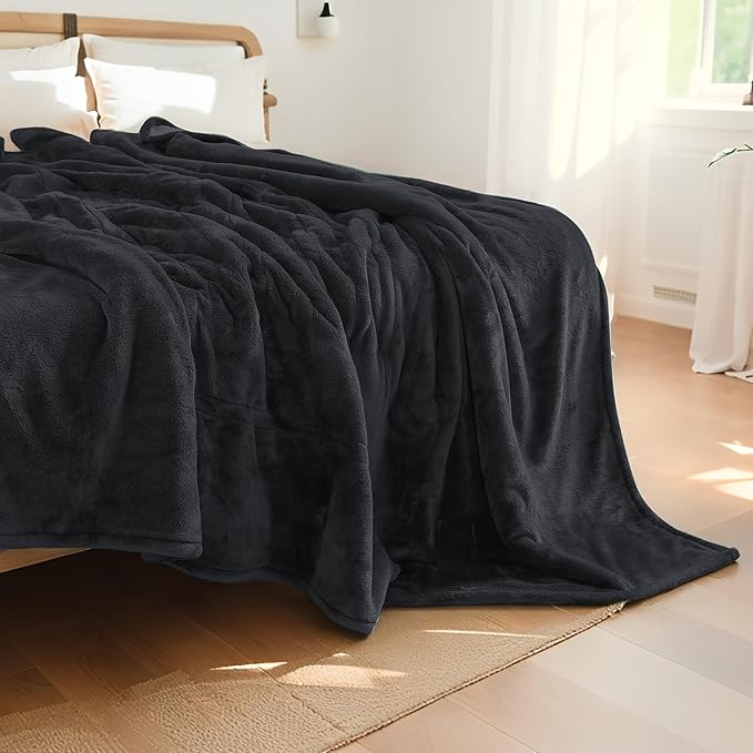 Electric Heated Blanket Full Size 72"x84",Fast Heating Throw, Soft Plush Microplush for Bed & Couch, 10 Hours Auto Off & 4 Heating Levels, Machine Washable, Gifts for Grandma & Family-Black