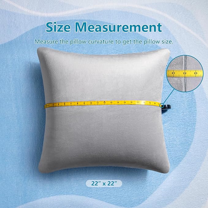 AM AEROMAX 22 ×22 Pillow Insert (Pack of 2) Memory Foam Throw Pillow Insert Sham Square for Decorative Cushion Bed Couch Sofa Without Deform After Longtime Use(Grey)
