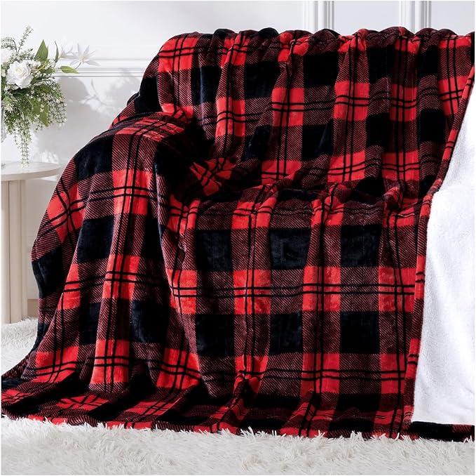 Electric Blanket Heated Twin Size-62" x 84" Red Plaid Heated Blanket with 8 Heat Levels & 10 Hours Auto Off, Fast Heating Blankets with ETL & FCC Certification
