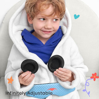 Manta Kids Sleep Mask - Comfy & Cute Blackout Sleeping Mask with Adjustable Eye Cups, Soft & Breathable Machine Washable Kids Eye Mask for Girls, Boys, Toddler Aged 6+ (Arctic Blue)