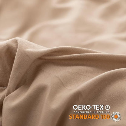 YIRDDEO Twin Comforter Set - Comforter Twin Size Bed with Ball Pom Fringe, Soft Bedding Set for All Seasons - 2 Pieces, 1 Comforter (66"x90") & 1 Pillow Sham(20"x26"), Taupe