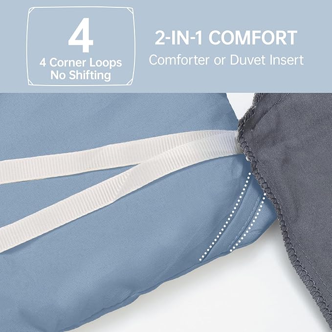 MUXHOMO Queen Comforter Set, All Season Ultra Soft Down Alternative Bedding - 3 Piece Lightweight Bed Set Includes 1 Comforter (90"x90") and 2 Pillow Shams (20"x26"), Sea Blue