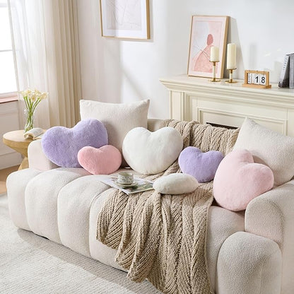 2PCS Throw Pillows Heart Pillow Home Decor Decorative Couch Pillows Bed Pillows Outdoor Pillows,Purple 9"*13"