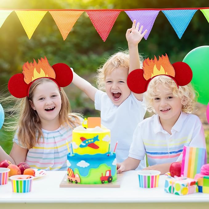 Flame Mouse Ear Headbands,Sparkle Mouse Ears Headband for Boy Men Cartoon Princess Costume Cosplay Decoration