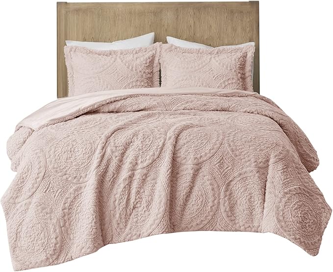 Madison Park Ultra Soft Luxury Premium Plush Comforter Mini Modern All Season Down Alternative Bedding Set with Matching Sham, Twin, Blush