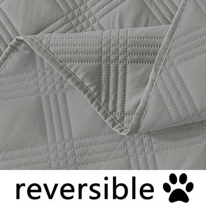 hyha Waterproof Dog Blanket, Reversible Pet Bed Blanket, Soft Sofa Couch Cover for Dogs Washable, Waterproof Pet Couch Covers for Sofa Puppy Cats Furniture Protector(30"x53", Grey/Grey)