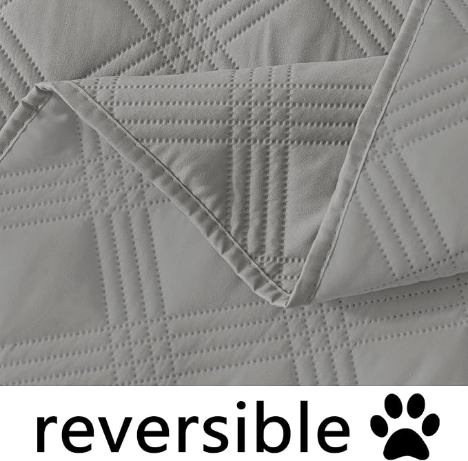 hyha Waterproof Dog Blanket, Reversible Pet Bed Blanket, Soft Sofa Couch Cover for Dogs Washable, Waterproof Pet Couch Covers for Sofa Puppy Cats Furniture Protector(30"x70", Grey/Grey)