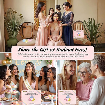 Eye Masks (24 Pairs) - Gifts for Her - Caffeine, 24K Gold and Retinol Under Eye Patches for Puffy Eyes, Dark Circles & Fine Lines, Bachelorette Party Favors, Birthday, Valentine's Day Gift