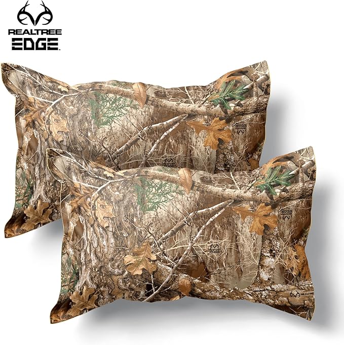 Northwest Realtree Full/Queen Size 1 Comforter and 2 Sham Set, All Seasons, Men and Women Soft Cabin Bedding, Edge Camo