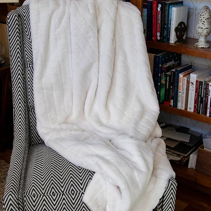 Minky Designs Polar Bear Minky Blanket – Ultra Soft Faux Fur Throw Blanket for Couch, Bed & Home – Fluffy, Warm & Luxurious – Posh Collection (Large, 60x72)