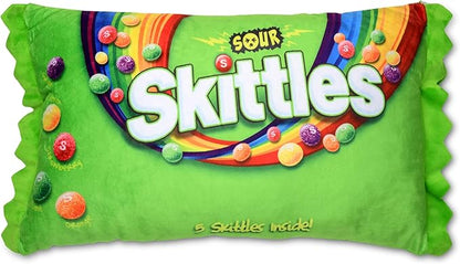 iscream Sour Skittles Package 16" x 8.5" Pillow Set with Mini Sour Skittles Candy Pillows