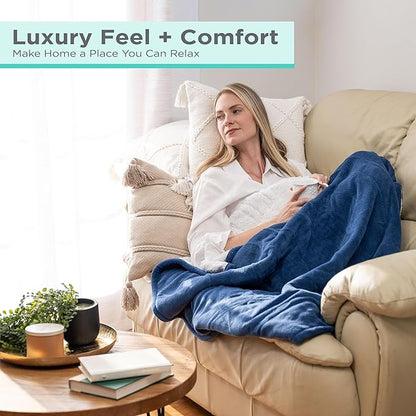 BLACK+DECKER Heated Blanket Electric Throw, Faux Shearling Electric Blanket, Heating Blanket with 4 Heating Levels, 3H Timer, Auto Shutoff, Fast Heating (50x60 inches, Cream)