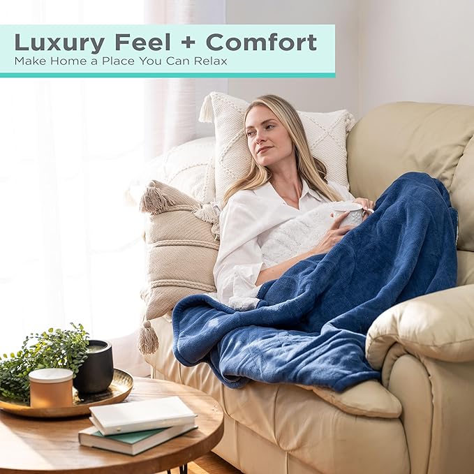 BLACK+DECKER Heated Blanket Electric Throw, Faux Shearling Electric Blanket, Heating Blanket with 4 Heating Levels, 3H Timer, Auto Shutoff, Fast Heating (50x60 inches, Maroon)