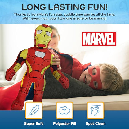 Marvel Super Hero Adventures Toddler Iron Man Plush Stuffed Pillow Buddy - Super Soft Polyester Microfiber, 20 inch (Official Marvel Product)