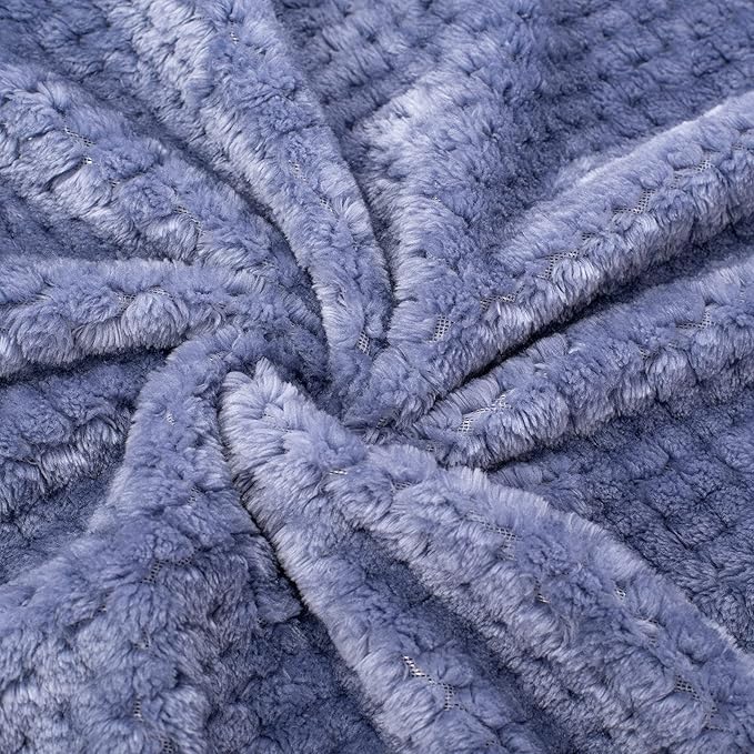 Fuzzy Blanket or Fluffy Blanket for Baby Girl or boy, Soft Warm Cozy Coral Fleece Toddler, Infant or Newborn Receiving Blanket for Crib, Stroller, Travel, Outdoor (24" x 32", DG-Pearl Blue)