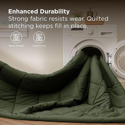 Bedsure 7 Pieces King Comforter Set Premium Series, Hotel Luxury Soft Bed in a Bag, Goose Down Alternative, Safe for Sensitive Skin Bedding Comforter All Season Medium Warmth, Olive Green King Size