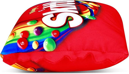 iscream Skittles Package Photoreal Print 12" x 7" Microbead Mini Accent Pillow