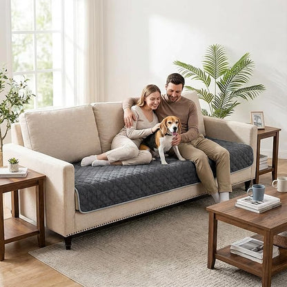 Waterproof Dog Blanket, Couch Cover for Dogs Washable, Reversible Dog Bed Cover.(Dark＆Light Grey, 30 X 70 Inch - 1 Pack)