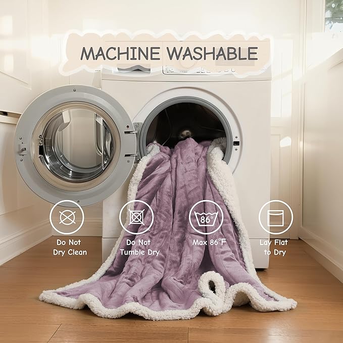 Electric Heated Blanket Twin Size 62"x84", Soft Flannel with Overheat Protection, 9 Adjustable Heat Settings & 10-Hour Auto-Off Timer, Fast Heating for Winter Comfort, Purple