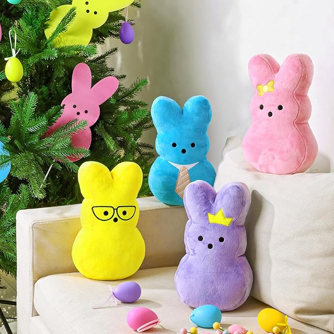 Easter Bunny Rabbit Throw Pillow: Ultra Soft Plush Bunny Shaped Cushions Easter Throw Pillows, Cute Fluffy Peep Bunny Pillows, Spring Easter Decoration for Home, Bedroom, Living Room, Sofa and Couch