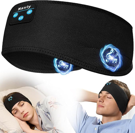 Navly Sleep Headphones, 10Hrs Sports Headband with Soft Cozy Earbuds Comfortable, Headphones Headband with Ultra-Thin HD Stereo Speakers Perfect for Workout,Running,Yoga,Travel