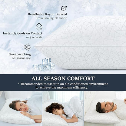 COZSINOOR Bed Pillows Queen Size - Breathable Premium Down Alternative Pillows Set of 2 for Side, Back, and Stomach Sleepers Hotel Quality Fluffy Soft Microfiber Fill Skin-Friendly