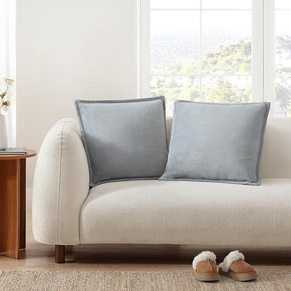 UGG Coco 2-Pack Decorative Pillows - Soft & Plush Throw Pillow Inserts with Throw Pillow Covers - Perfect for Sofa, Bed, Living Room Decor or Home Decor, 20" x 20", Seal Gray