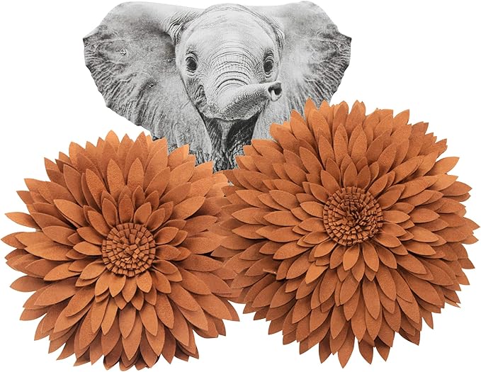 Contempo Lifestyles 3D Daisy Flower Decorative Pillow, Plush, 18" Flower, 16" Pillow With Insert, Solid Mocha