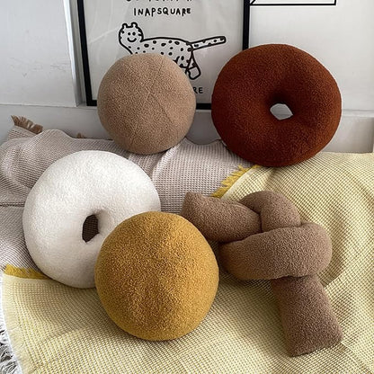 Khaki Ball Shaped Plush Pillow,Cute Soft Waist Rest Cushion,Home Decorative Throw Pillow Used to Add Comfort and Style to A Couch,Sofa,Or Living Room.