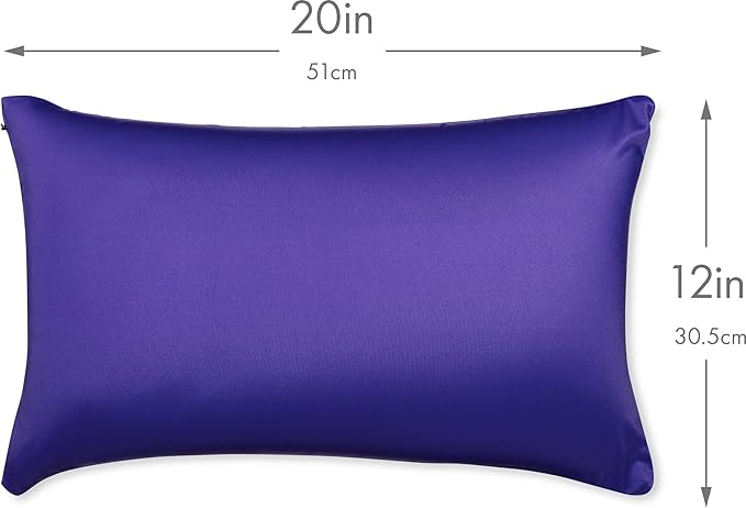 PILLOWY 12x20 Throw Pillowcase (Cover Only) -85/15 Nylon, Spandex - Luxurious, Silky, Stretchy & Soft - 1Pcs Solid Color - A Perfect Choice for Couch Chairs Sofa Bed Adult/Kids Bedroom, Dark Lavendar