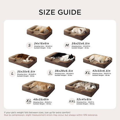 Bedsure Orthopedic Dog Bed for Extra Large Dogs - XL Washable Dog Sofa Beds Large, Supportive Foam Pet Couch Bed with Removable Washable Cover, Waterproof Lining and Nonskid Bottom, Brown