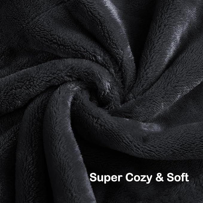 Electric Heated Blanket Full Size 72"x84",Fast Heating Throw, Soft Plush Microplush for Bed & Couch, 10 Hours Auto Off & 4 Heating Levels, Machine Washable, Gifts for Grandma & Family-Black