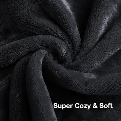 Electric Heated Blanket Full Size 72"x84",Fast Heating Throw, Soft Plush Microplush for Bed & Couch, 10 Hours Auto Off & 4 Heating Levels, Machine Washable, Gifts for Grandma & Family-Black