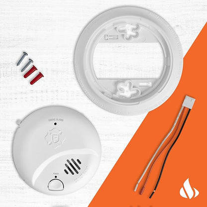 First Alert BRK Smoke Alarm, Interconnect Hardwire Detector with 10-Year Battery Backup, SMI105-AC, 3-Pack