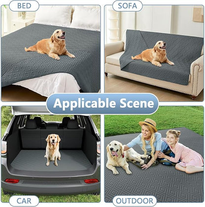 hyha Waterproof Dog Blanket, Soft Dog Bed Cover Pet Blankets, Waterproof Sofa Couch Cover for Dogs Washable, Reversible Pet Couch Covers for Sofa Furniture (40x80 Inch, Dark Grey/Dark Grey)