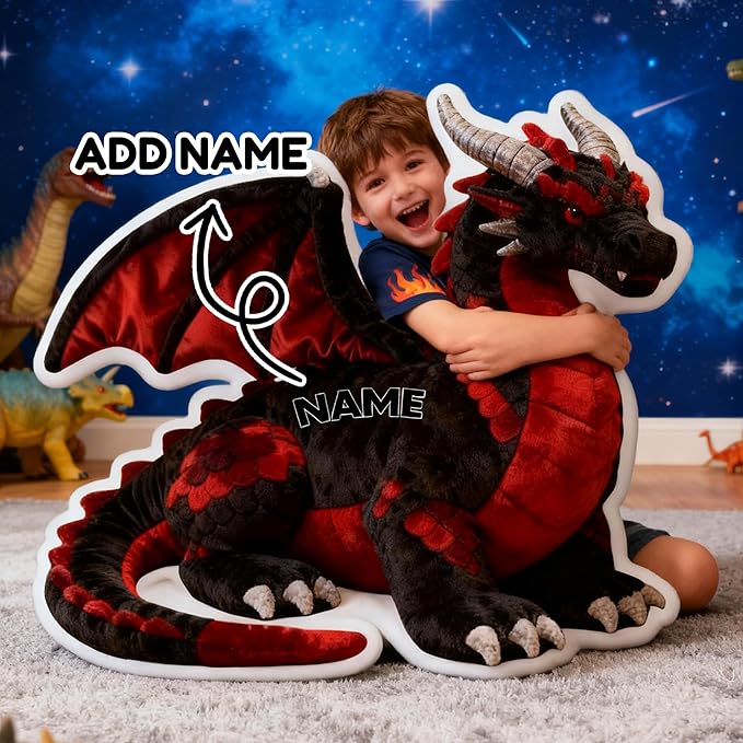 Custom Western Dragon Shaped Pillow Personalized Double-Sided Printed Cute Pillow Customized Christmas Party Commemorative Gift Sofa Decorative for Boys and Girls 8-32in