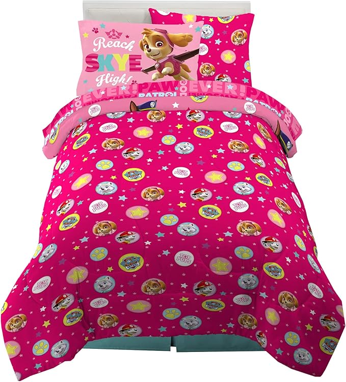 Paw Patrol Girls Kids Bedding Super Soft Comforter and Sheet Set with Sham, 5 Piece Twin Size, (100% Officially Licensed Nickelodeon Product) By Franco