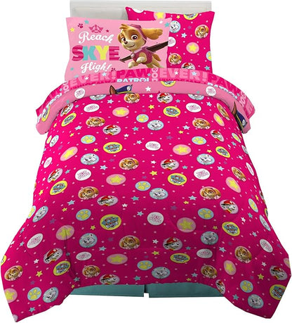 Paw Patrol Girls Kids Bedding Super Soft Comforter and Sheet Set with Sham, 5 Piece Twin Size, (100% Officially Licensed Nickelodeon Product) By Franco