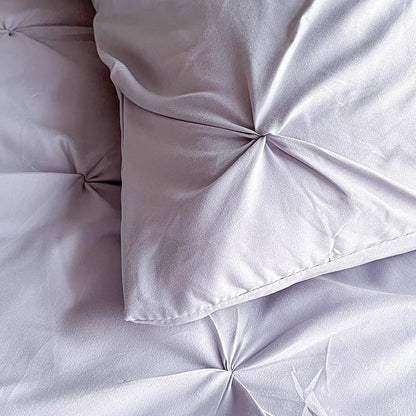 Maple&Stone California King Comforter Set, 7 Pieces Cal King Bed Set, Pinch Pleat Bed in a Bag Bedding Set with Comforter, Sheets, Pillowcases & Shams - Lilac Purple