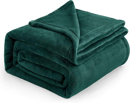 Bedsure GentleSoft Fleece Bed Blankets Large Size Forest Green - Soft Lightweight Cozy Oversized King Blanket Microfiber, Room Home Decor Gifts for Women and Men, 120x120 inches