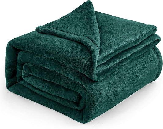 Bedsure GentleSoft Fleece Bed Blankets Large Size Forest Green - Soft Lightweight Cozy Oversized King Blanket Microfiber, Room Home Decor Gifts for Women and Men, 120x120 inches