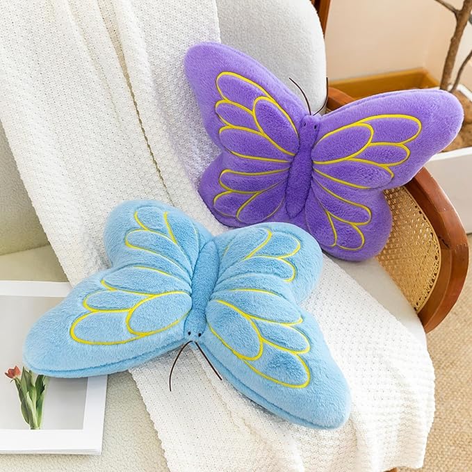 Butterfly Pillow Cute Butterfly Decorative Throw Pillows Cushion 16 x 12 inch for Women Room Home Garden Sofa Couch Purple