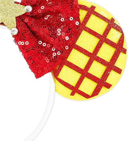 Mouse Ear Headbands,Sparkle Mouse Ears Headband for Women Girls Cartoon Princess Costume Cosplay Decoration (Jessie Hat B)